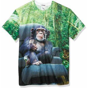 Faux Real Mens Lazy Chimp Novelty Costume Shirt Large
